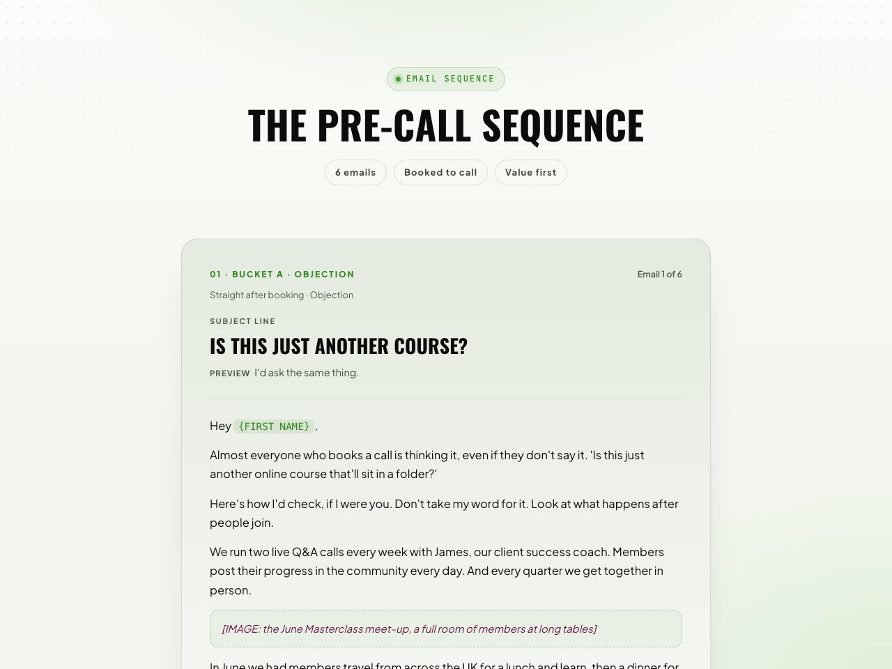 Pre-call sequence preview