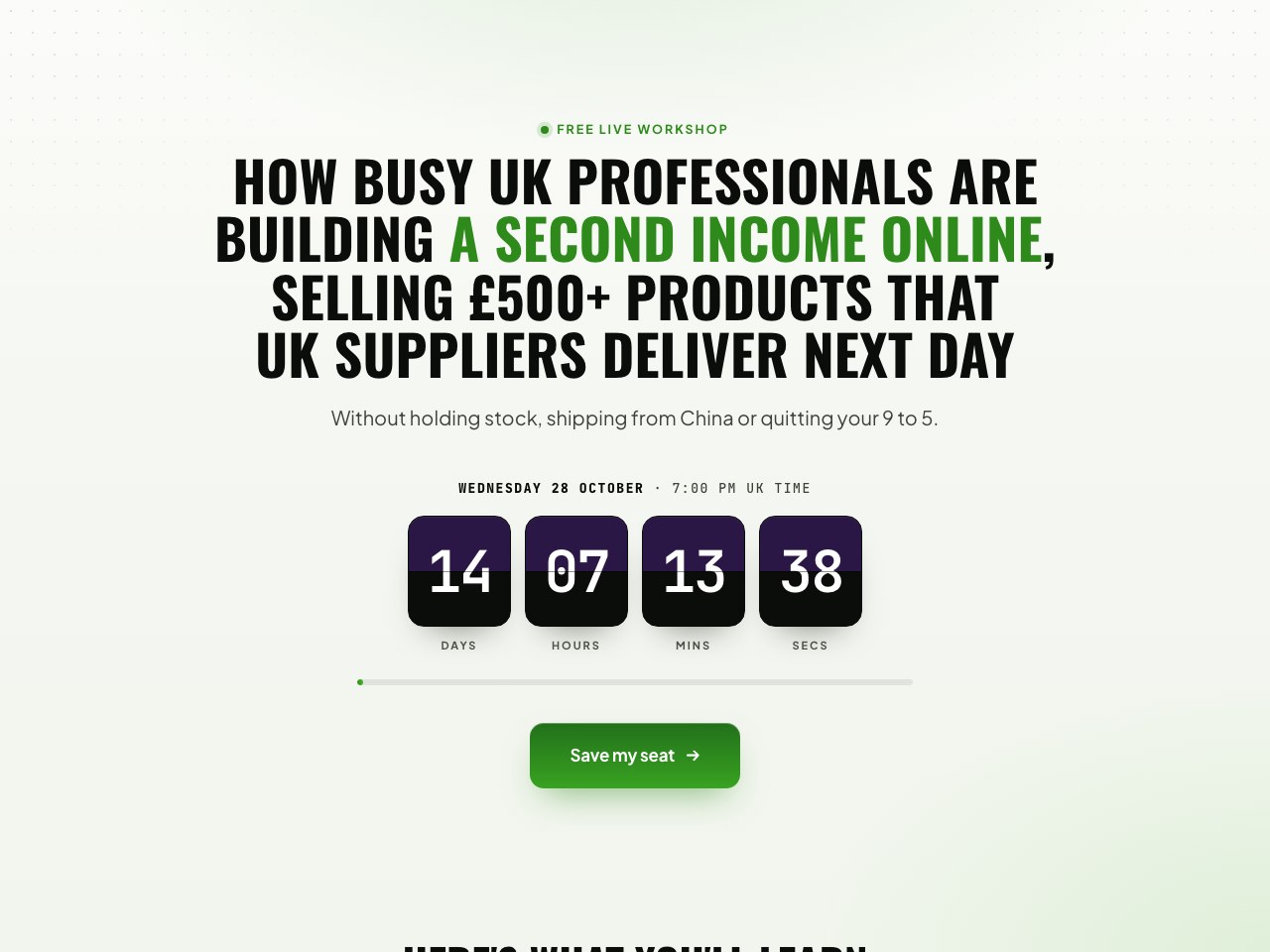 Registration page preview